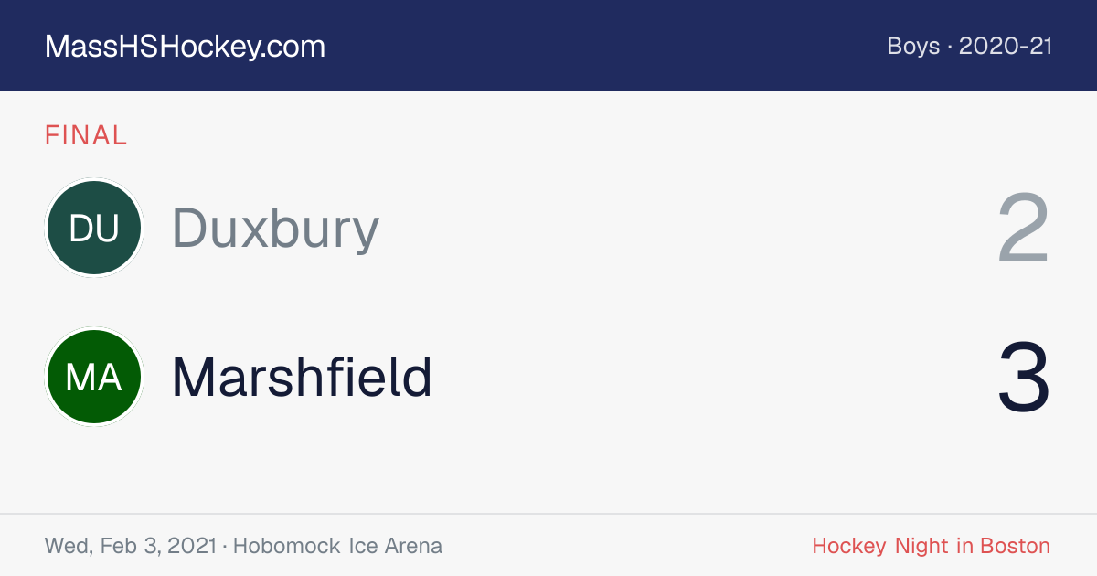 Duxbury at Marshfield score card