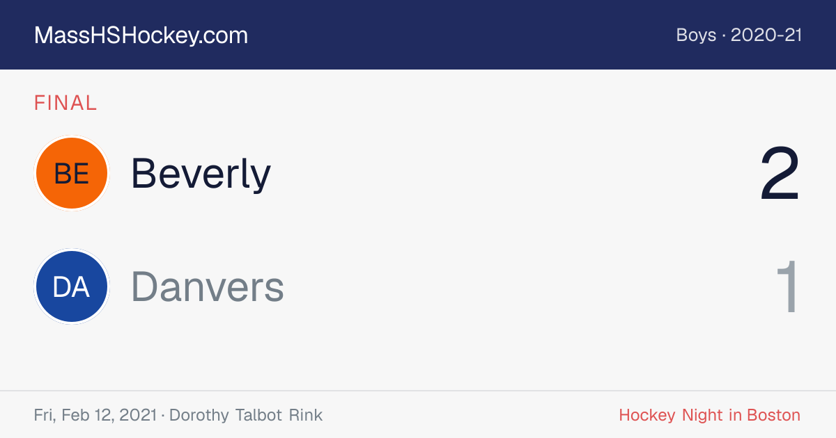 Beverly at Danvers score card