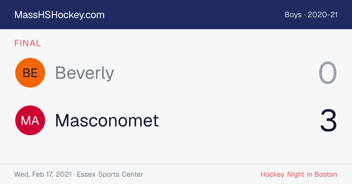 Beverly at Masconomet score card