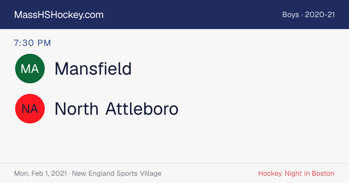 Mansfield at North Attleboro score card