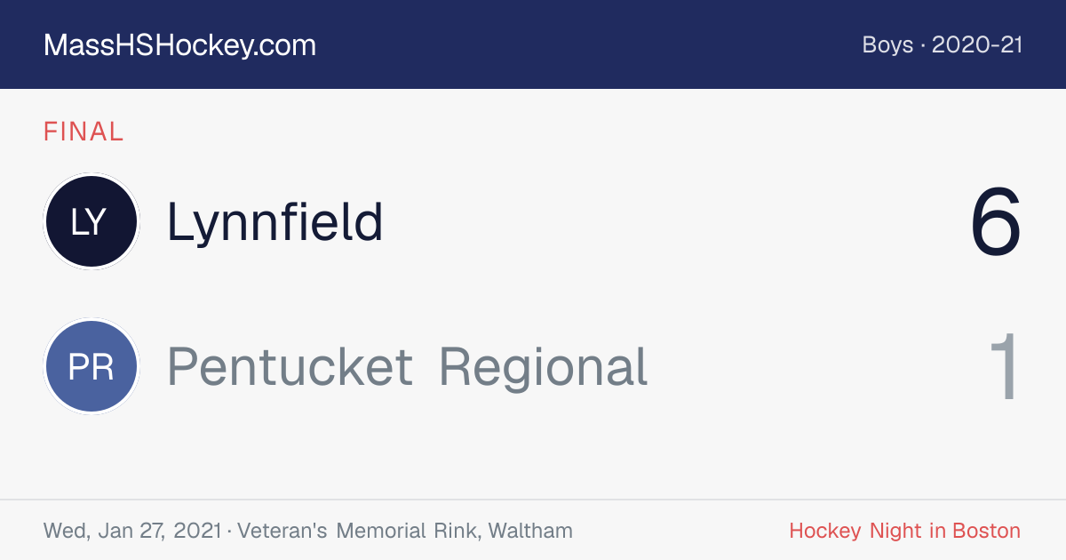 Lynnfield at Pentucket Regional score card
