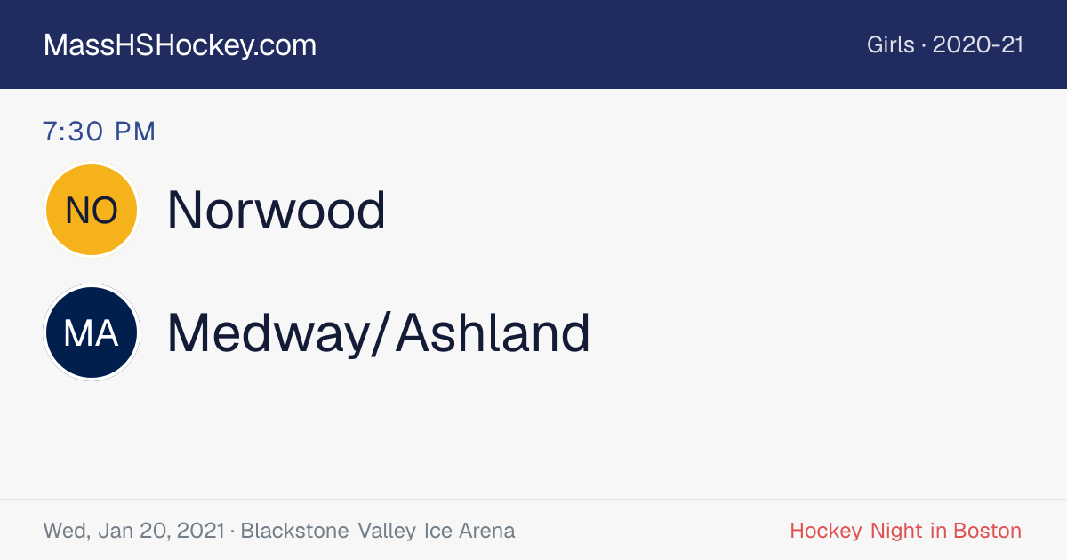 Norwood at Medway/Ashland score card