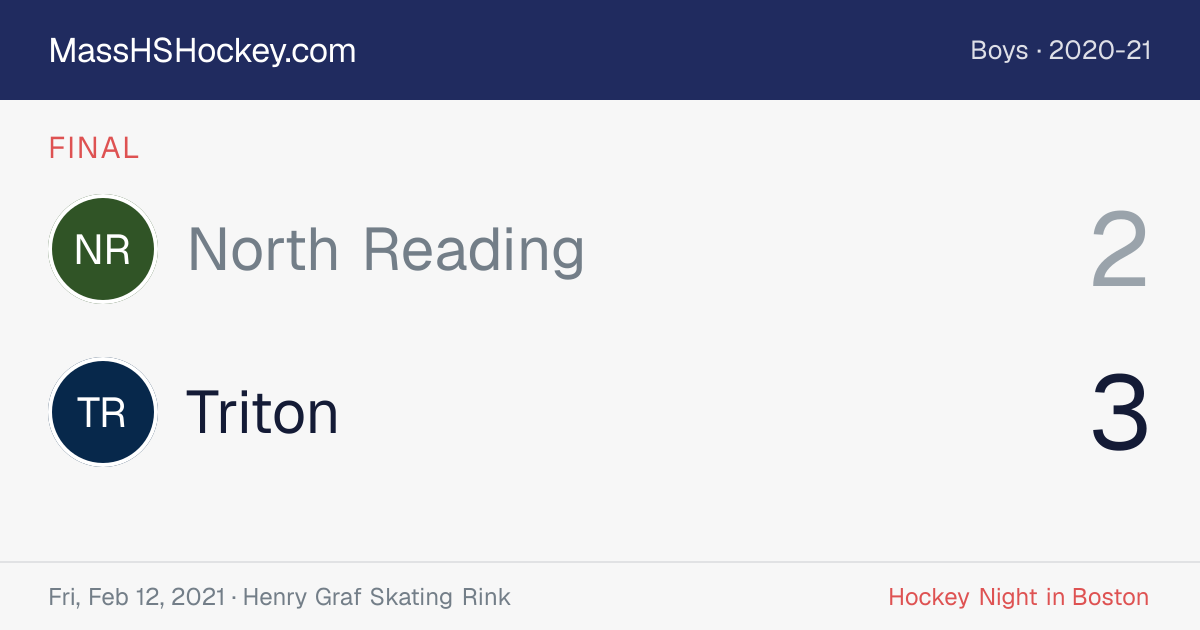 North Reading at Triton score card