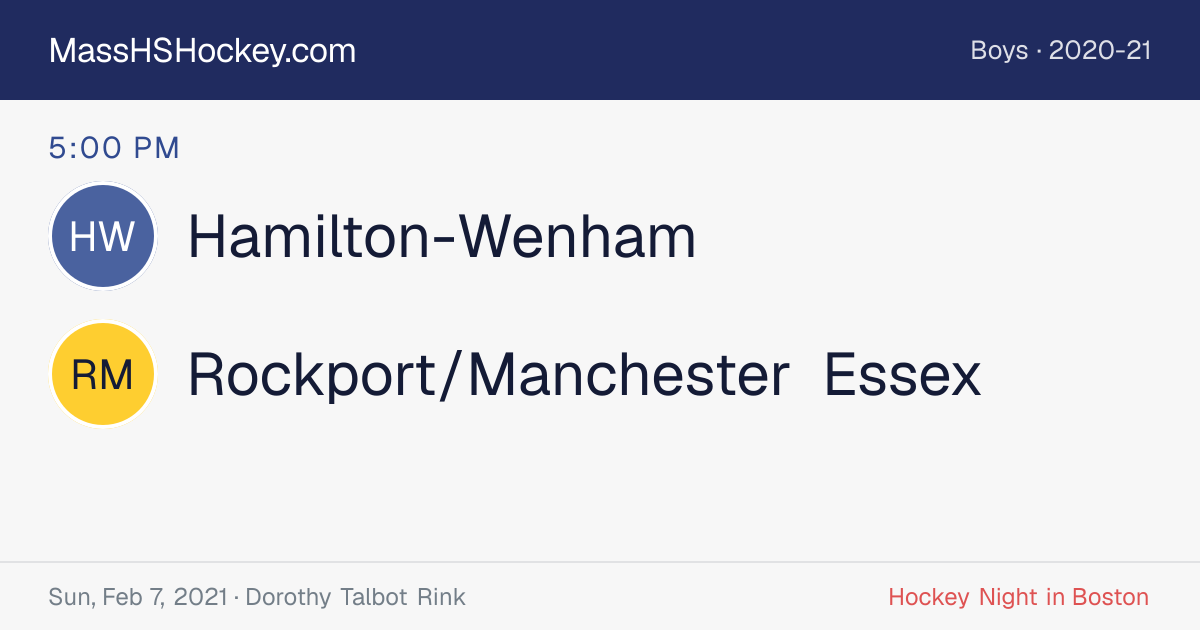 Hamilton-Wenham at Rockport/Manchester Essex score card