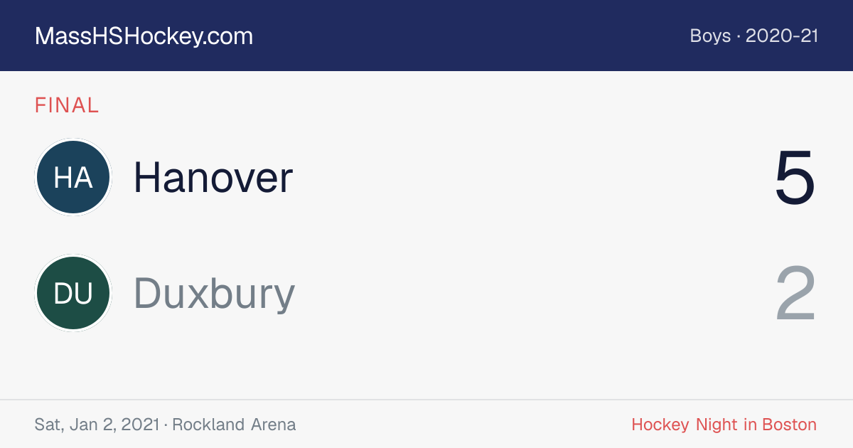 Hanover at Duxbury score card