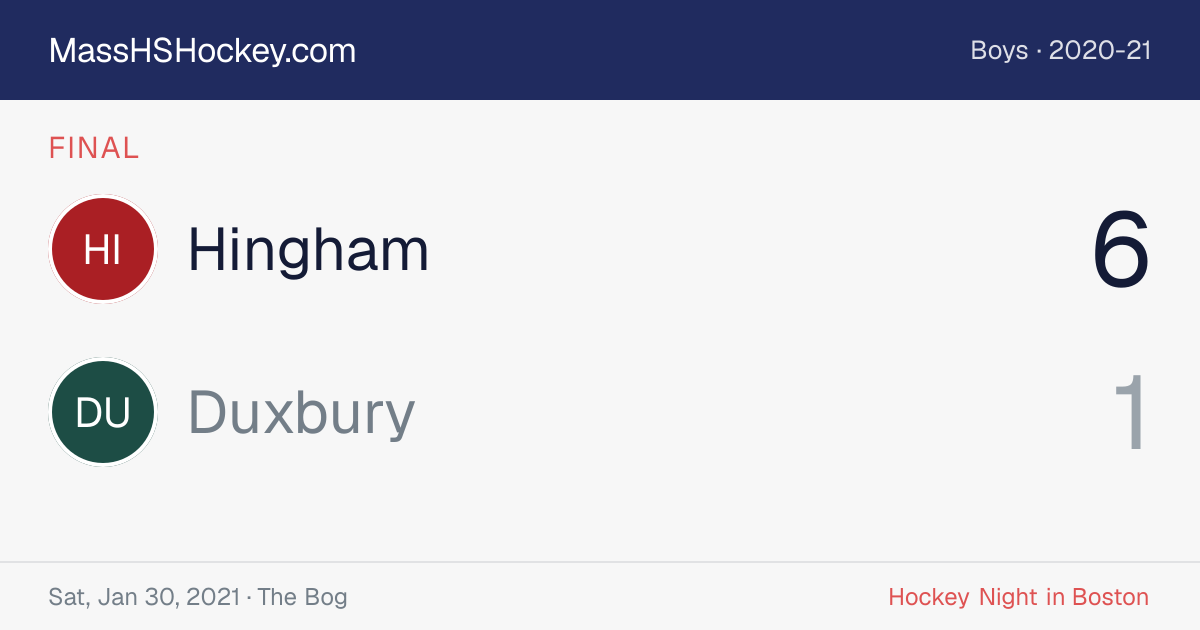 Hingham at Duxbury score card