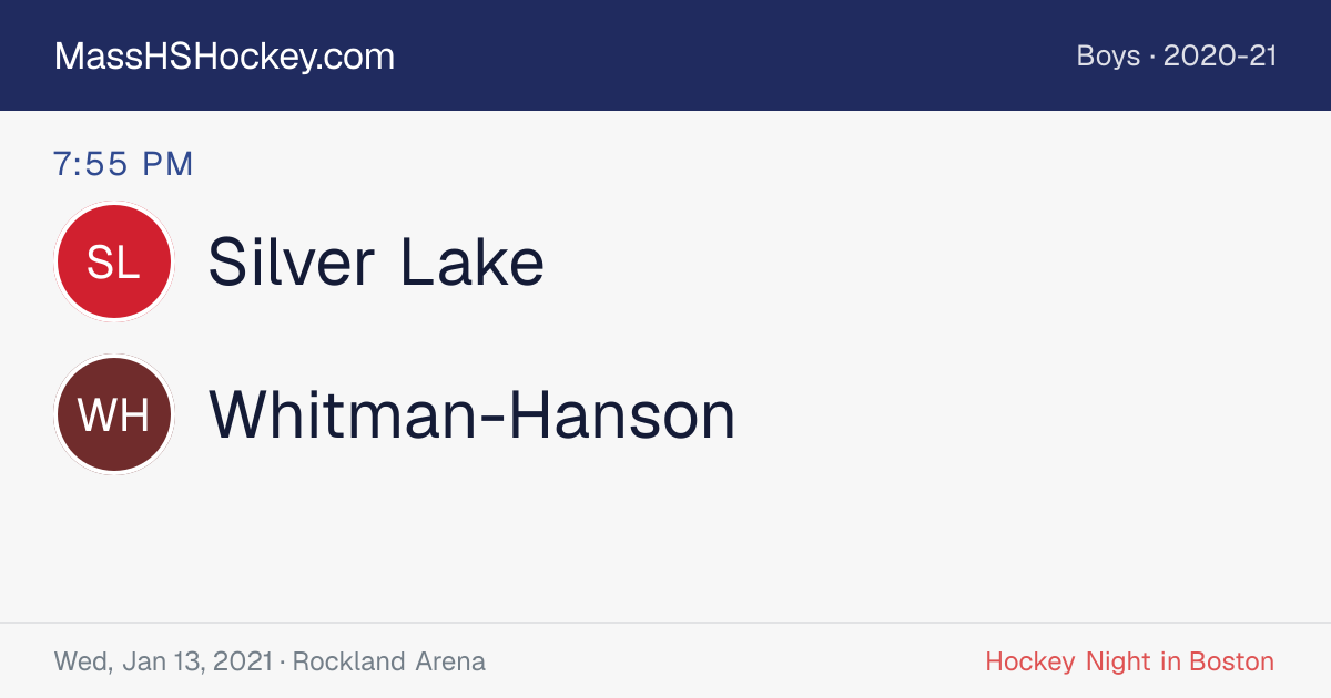 Silver Lake at Whitman-Hanson score card