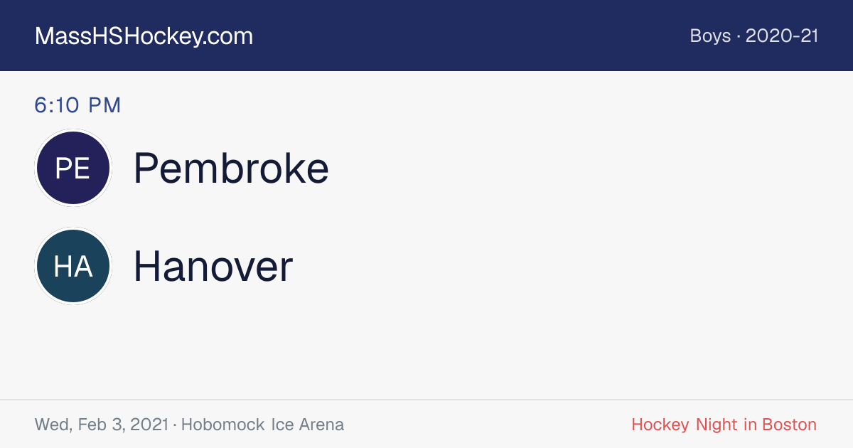 Pembroke at Hanover score card