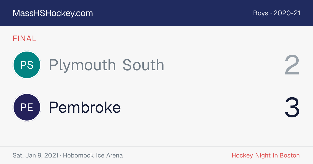 Plymouth South at Pembroke score card