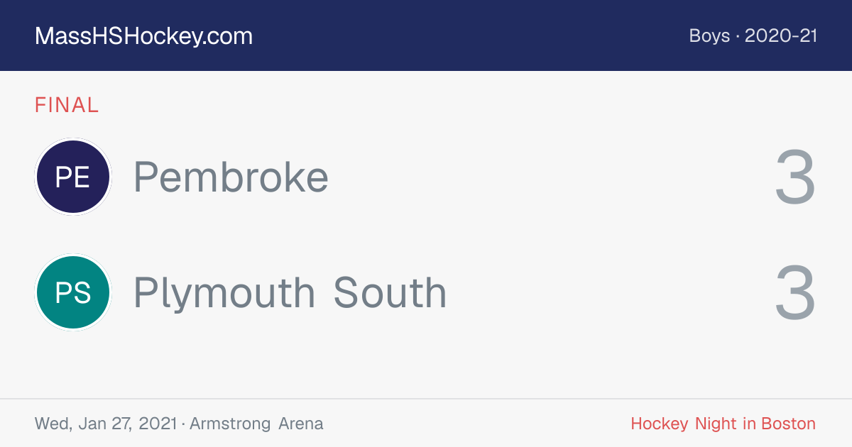 Pembroke at Plymouth South score card