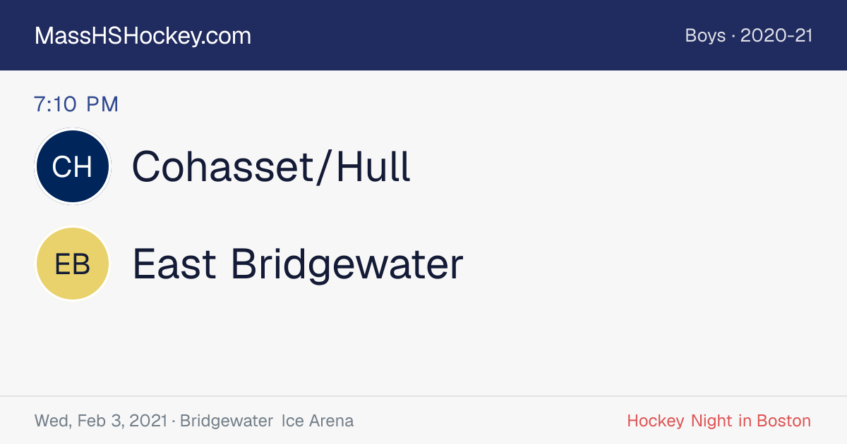 Cohasset/Hull at East Bridgewater score card