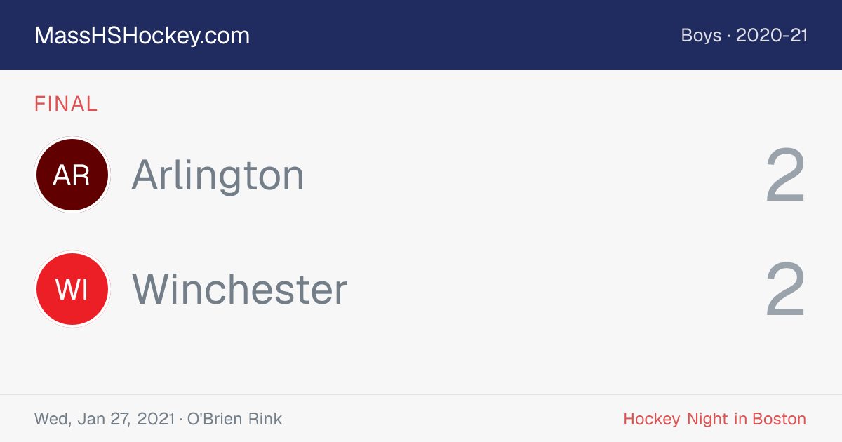 Arlington at Winchester score card