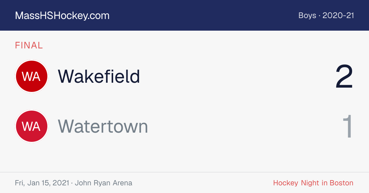 Wakefield at Watertown score card