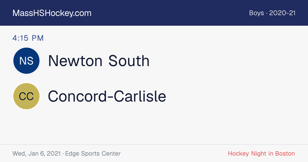 Newton South at Concord-Carlisle score card