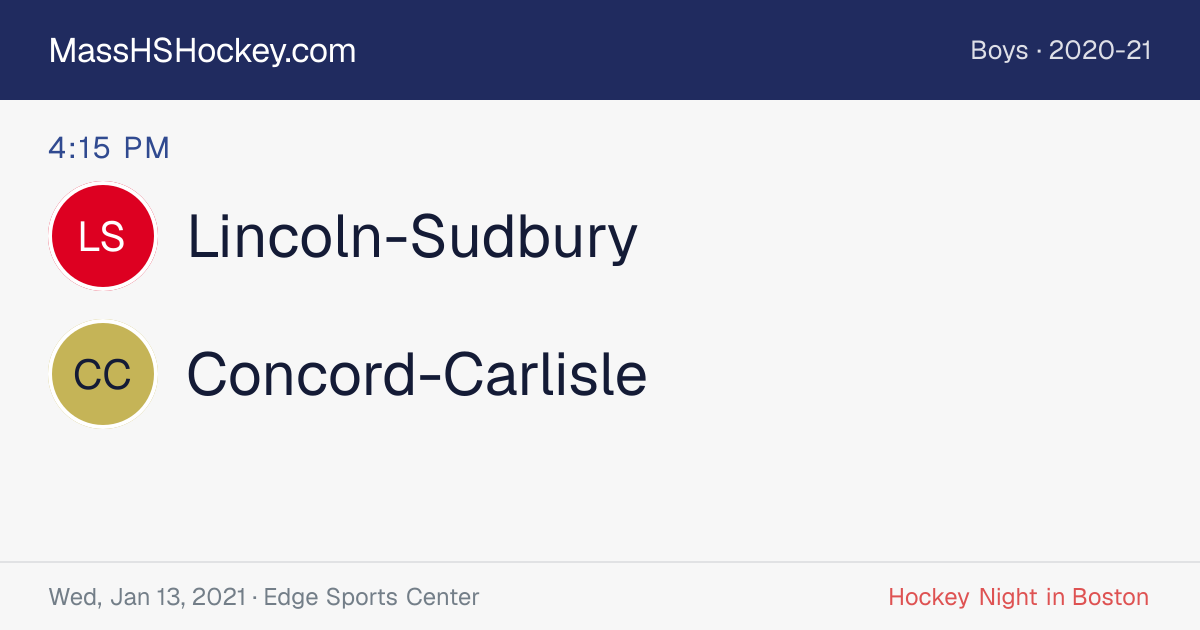 Lincoln-Sudbury at Concord-Carlisle score card