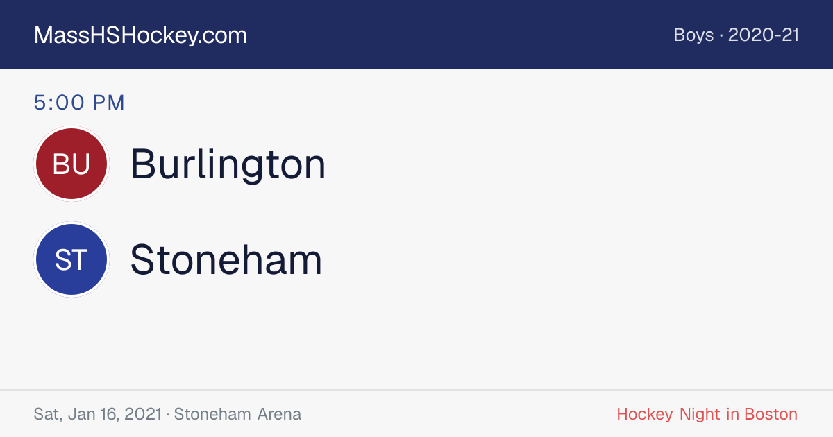 Burlington at Stoneham score card