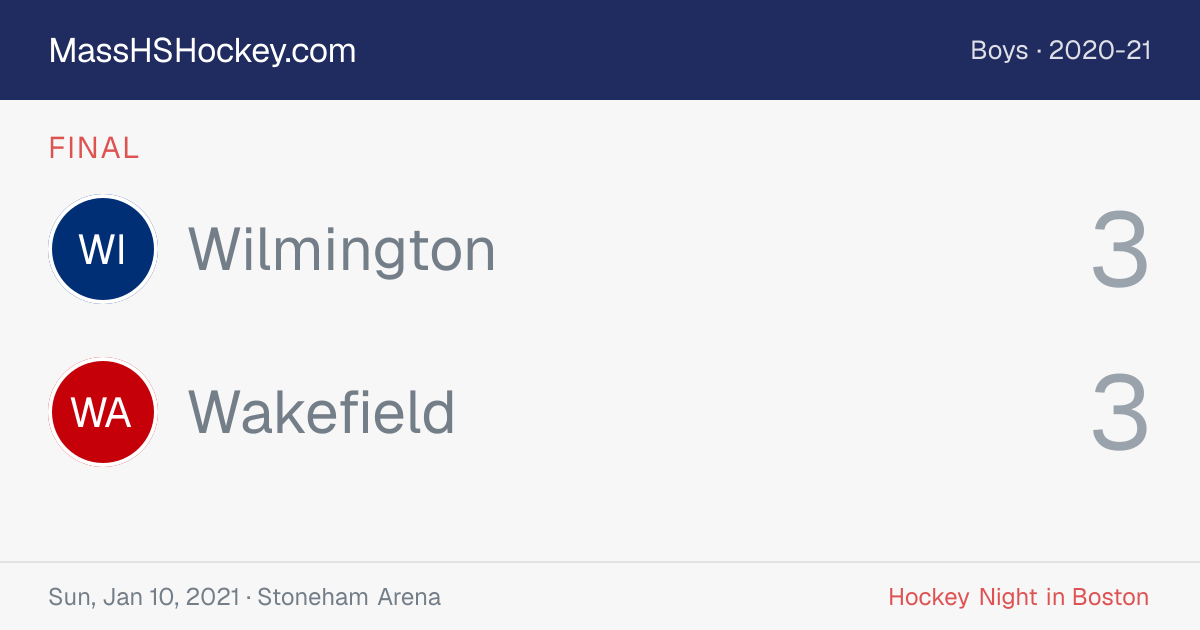 Wilmington at Wakefield score card