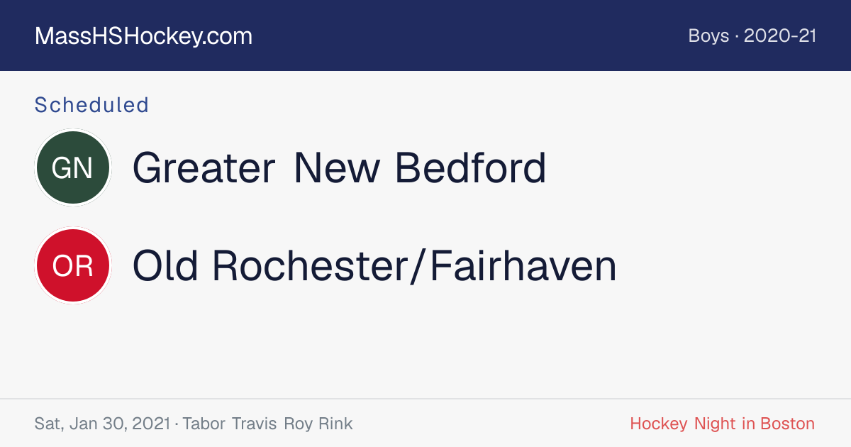 Greater New Bedford at Old Rochester/Fairhaven score card