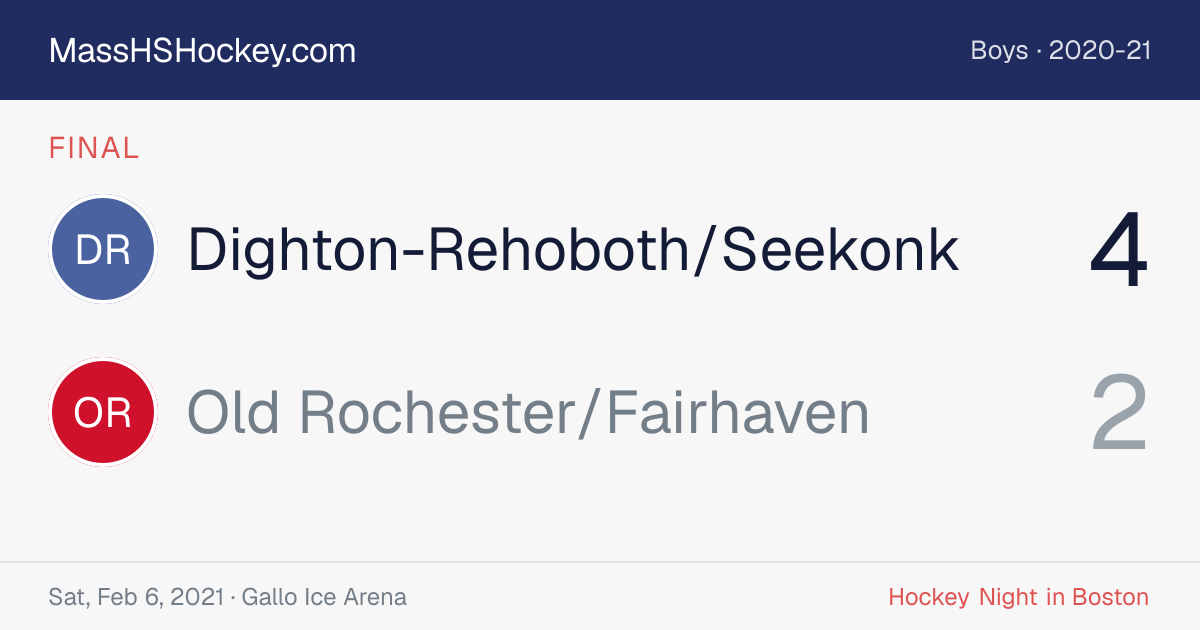 Dighton-Rehoboth/Seekonk at Old Rochester/Fairhaven score card