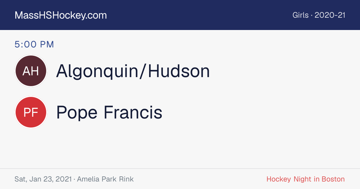 Algonquin/Hudson at Pope Francis score card