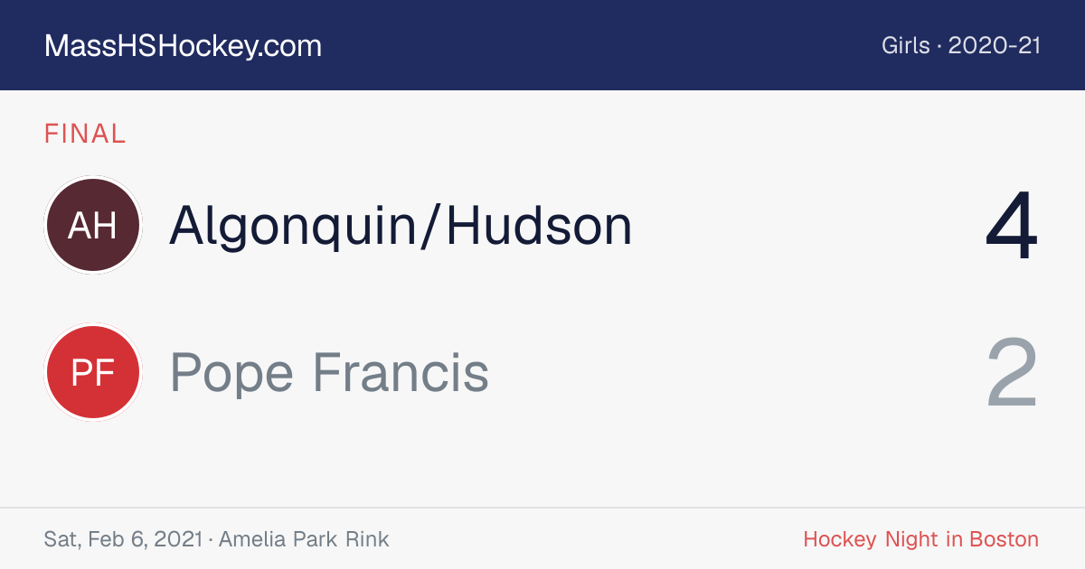 Algonquin/Hudson at Pope Francis score card