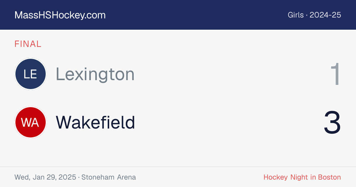 Lexington at Wakefield score card