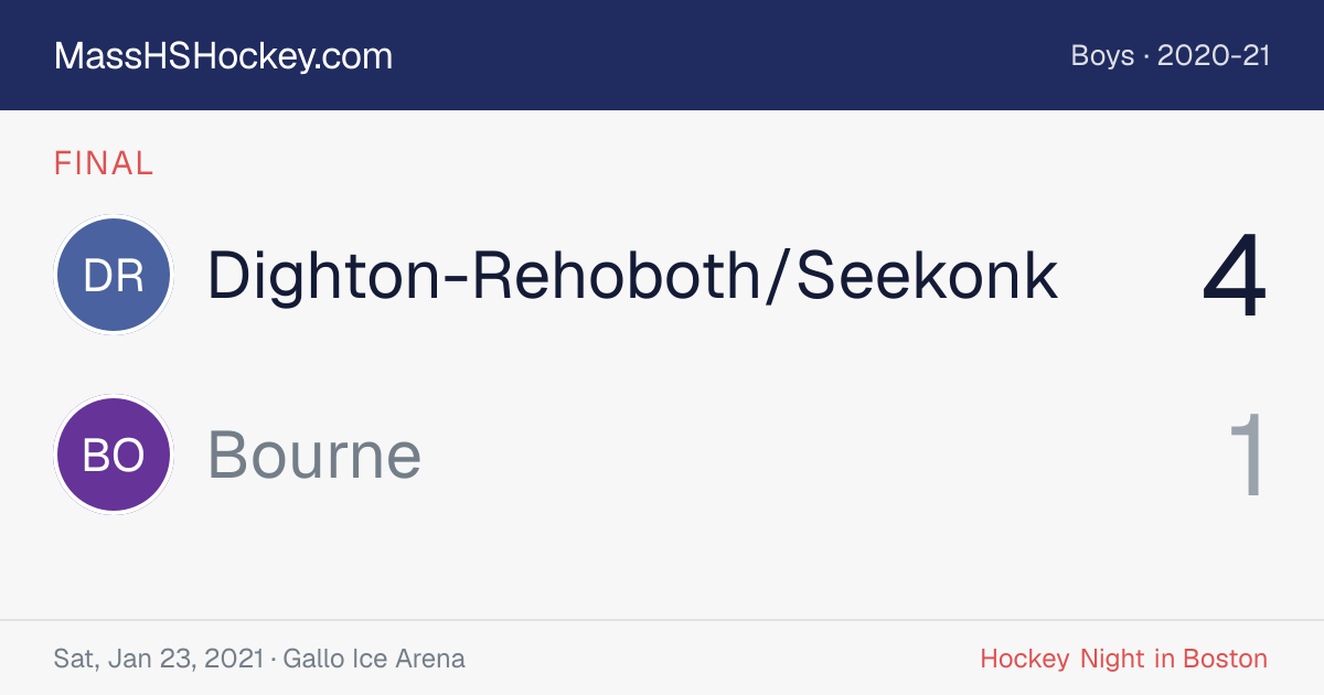 Dighton-Rehoboth/Seekonk at Bourne score card
