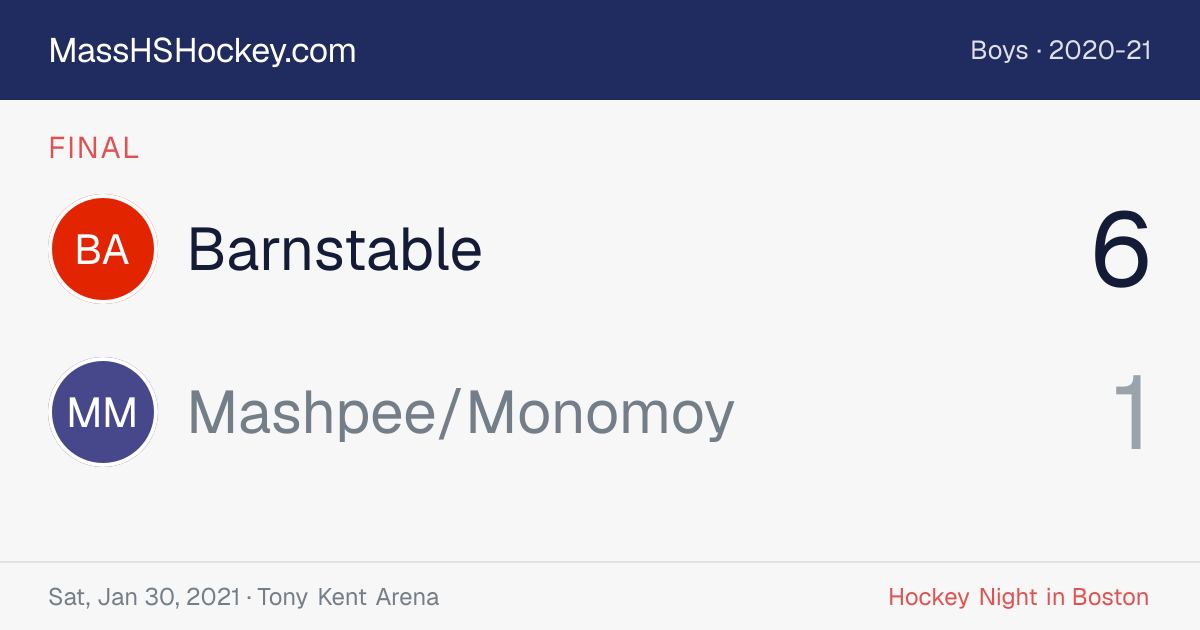Barnstable at Mashpee/Monomoy score card