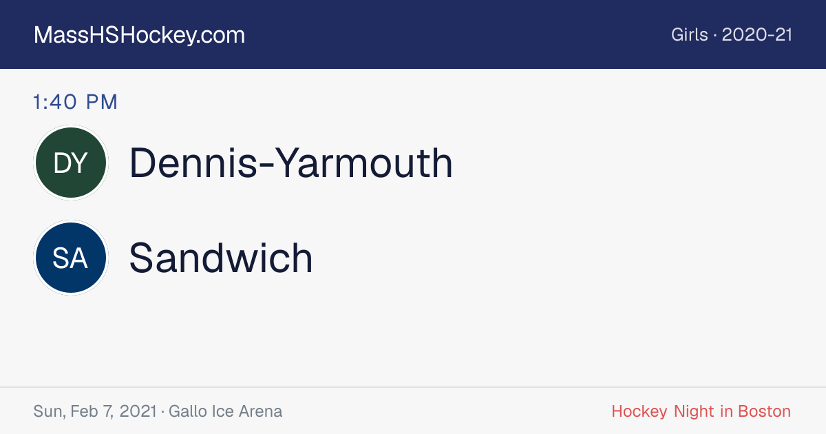 Dennis-Yarmouth at Sandwich score card