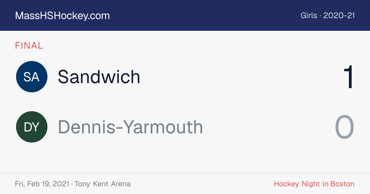 Sandwich at Dennis-Yarmouth score card