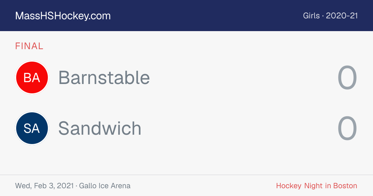 Barnstable at Sandwich score card