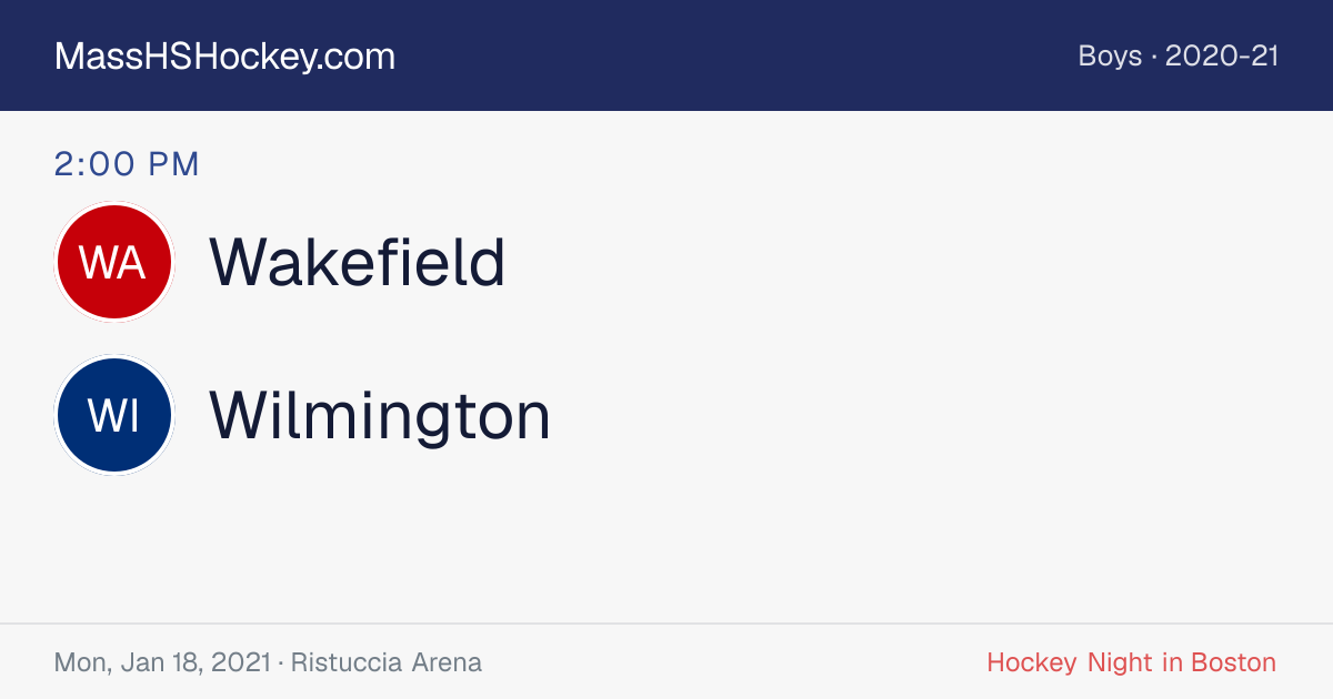 Wakefield at Wilmington score card