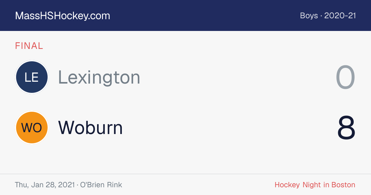 Lexington at Woburn score card
