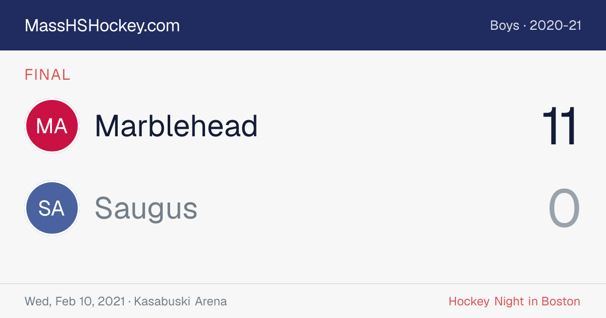 Marblehead at Saugus score card