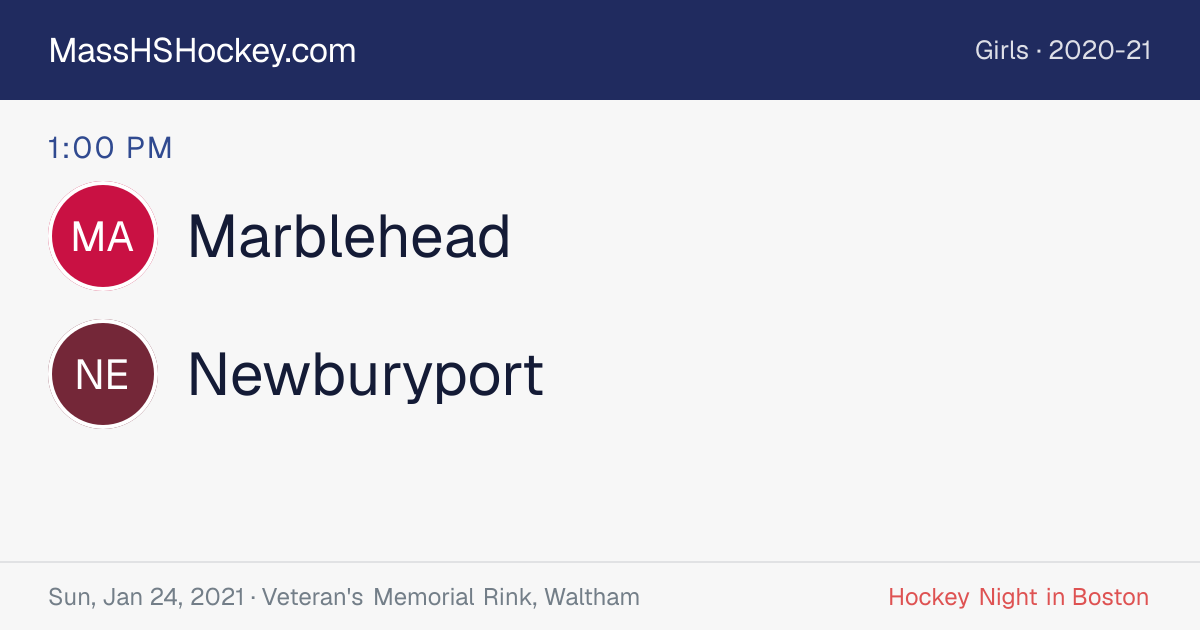 Marblehead at Newburyport score card