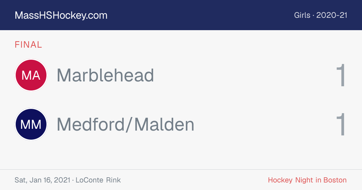Marblehead at Medford/Malden score card