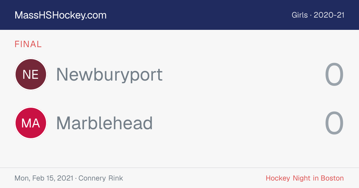 Newburyport at Marblehead score card
