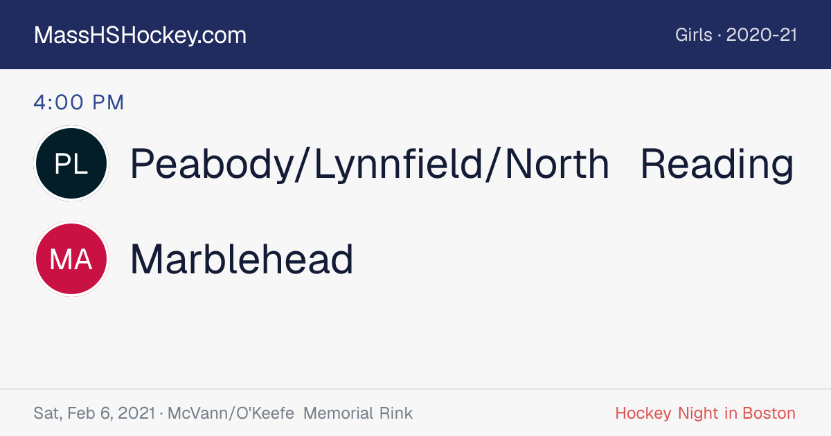 Peabody/Lynnfield/North Reading at Marblehead score card