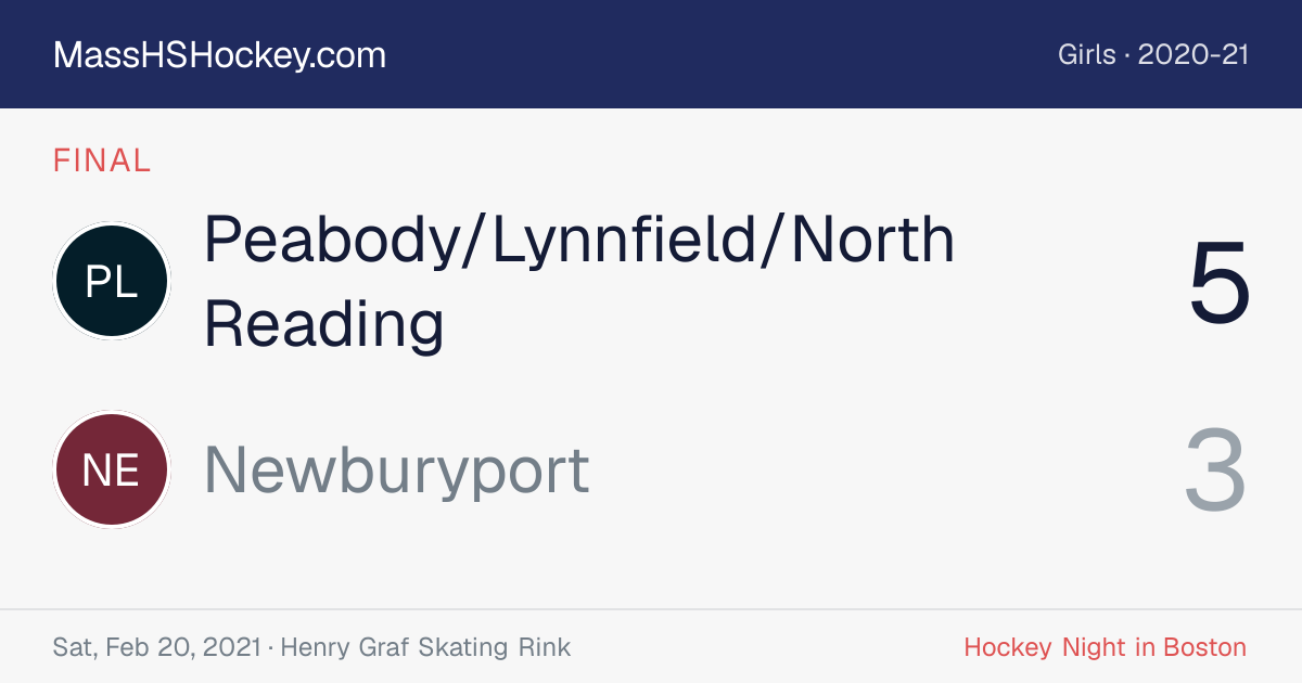 Peabody/Lynnfield/North Reading at Newburyport score card