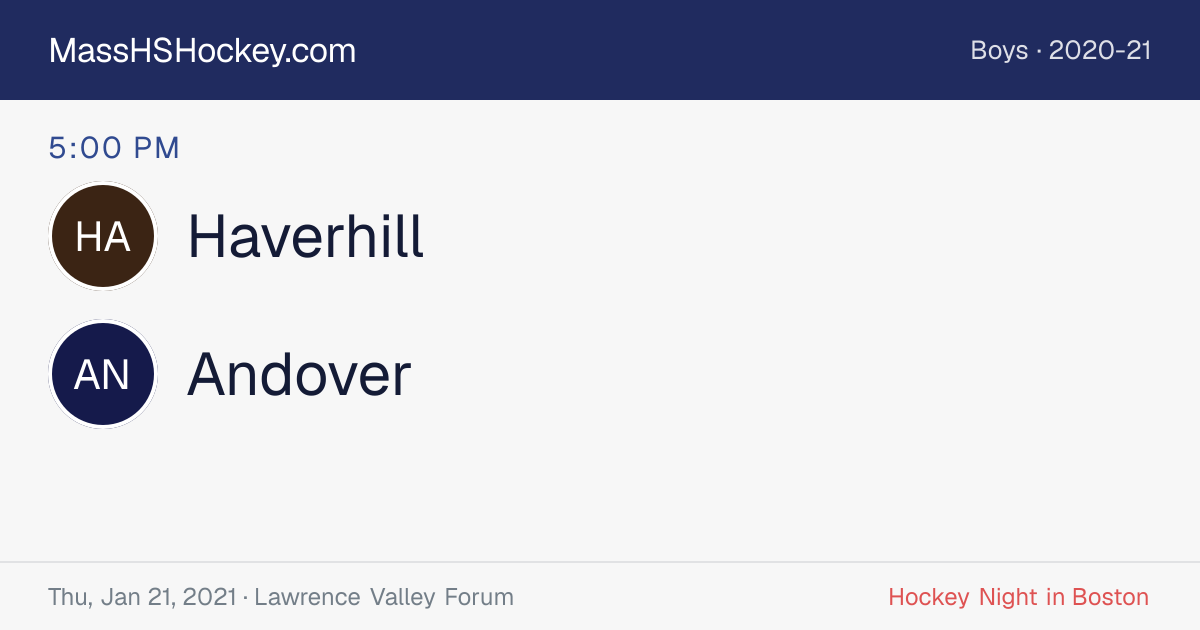 Haverhill at Andover score card