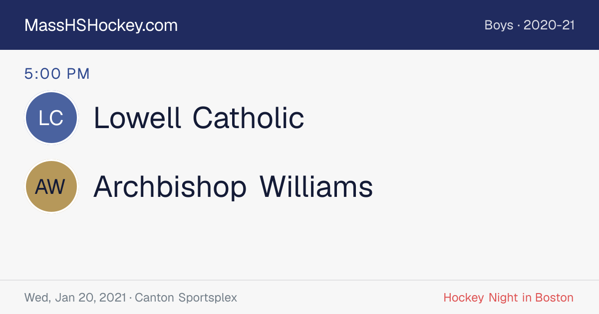 Lowell Catholic at Archbishop Williams score card