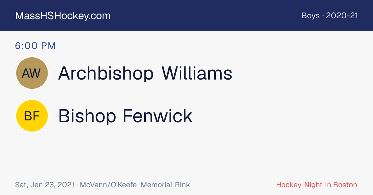 Archbishop Williams at Bishop Fenwick score card