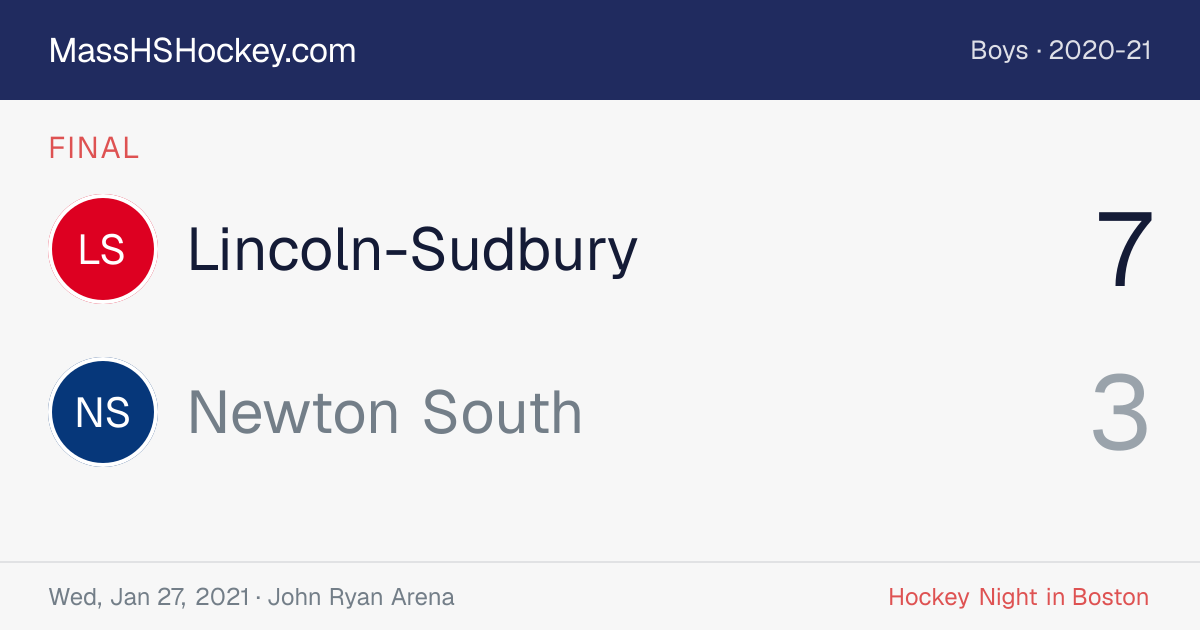 Lincoln-Sudbury at Newton South score card