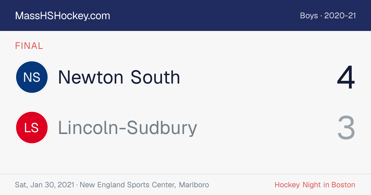 Newton South at Lincoln-Sudbury score card