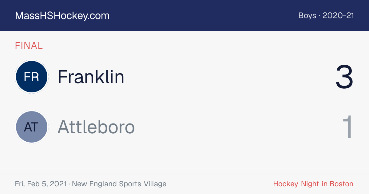 Franklin at Attleboro score card