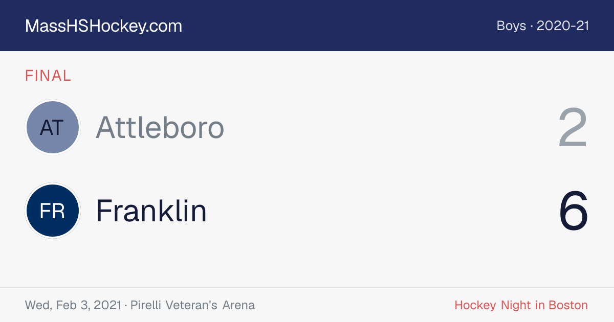 Attleboro at Franklin score card