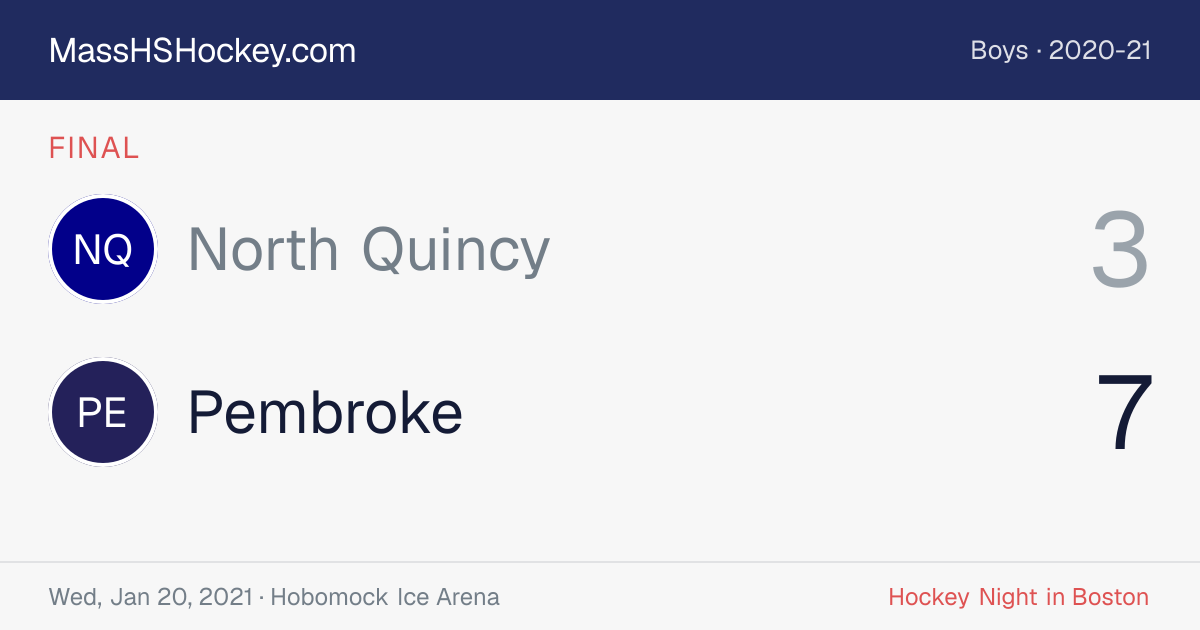 North Quincy at Pembroke score card