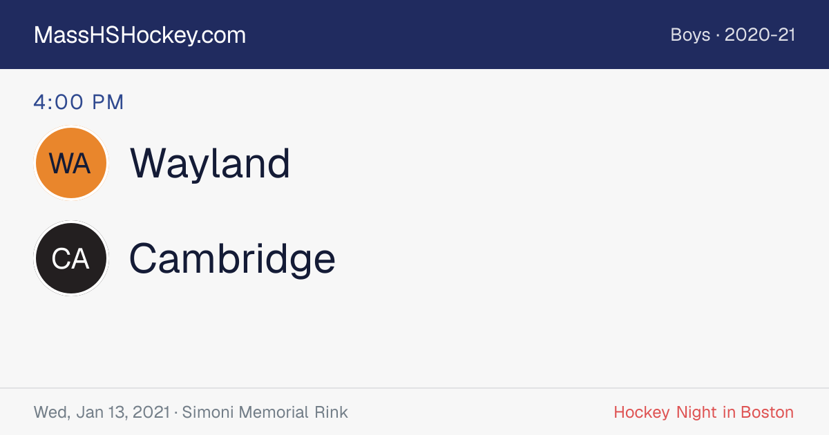 Wayland at Cambridge score card