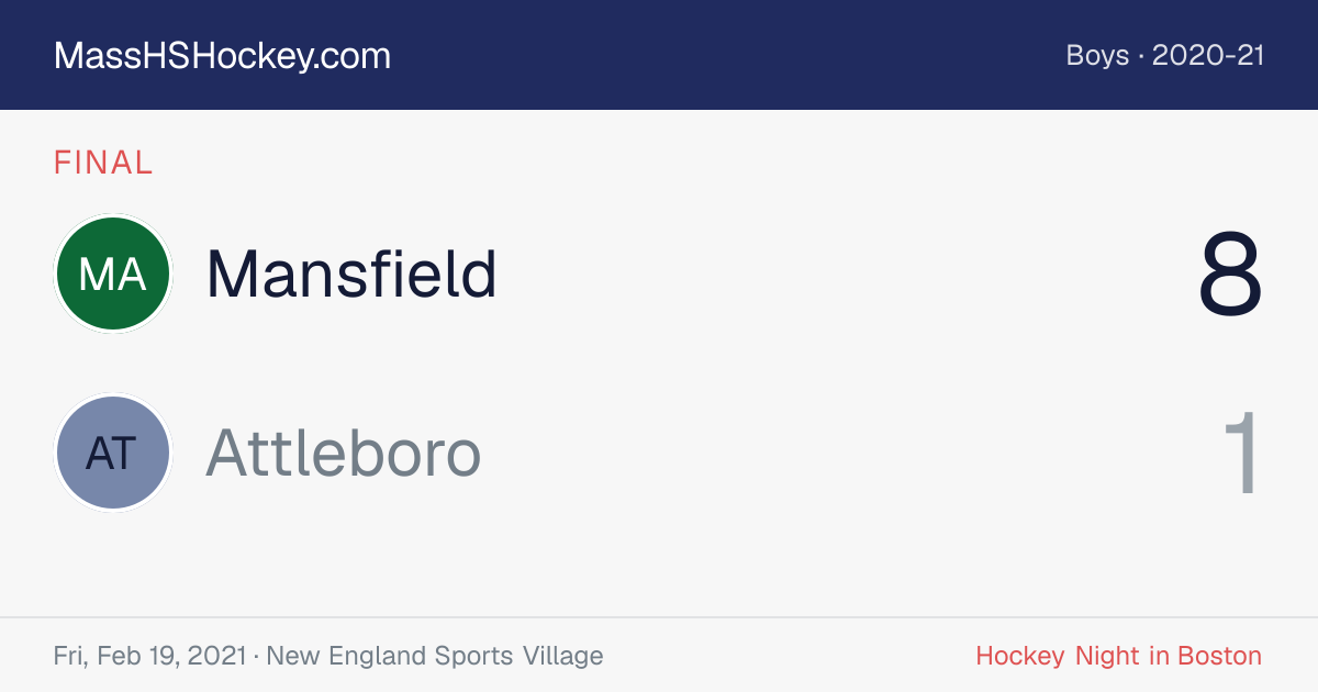 Mansfield at Attleboro score card