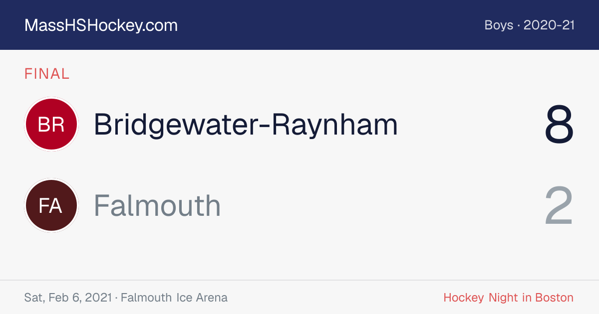 Bridgewater-Raynham at Falmouth score card